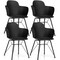 Costway 4PCS Modern Dining Chair Plastic Arm Chair Office Home w/ Metal Legs White